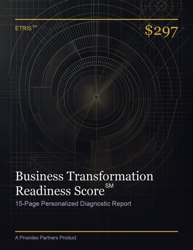 Business Transformation Readiness Score℠ diagnostic report cover — ETRIS℠ executive assessment by Kevin Carl